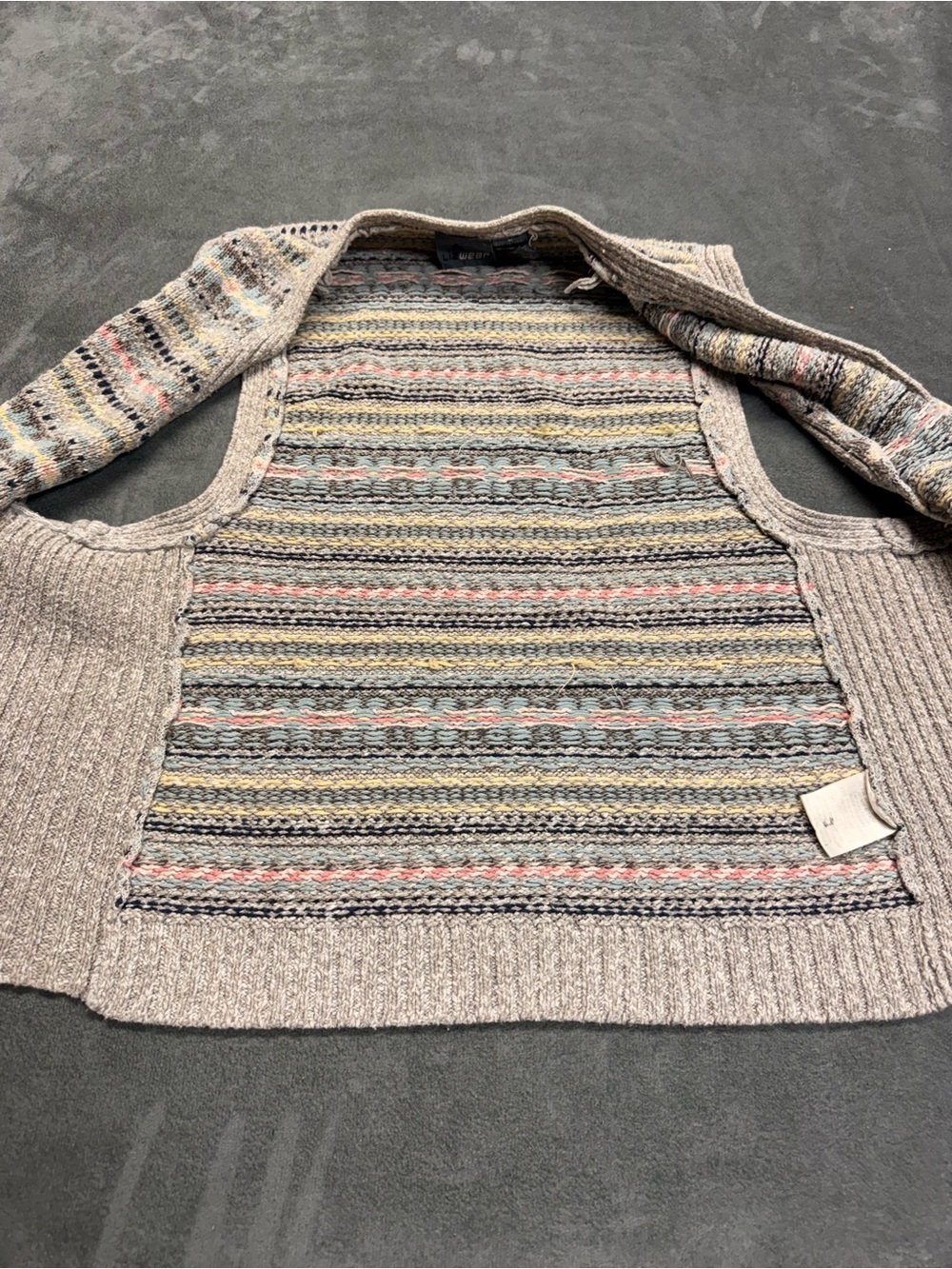 Vintage Fair Isle Cotton Knit Button-Front Vest - Picture 6 of 8